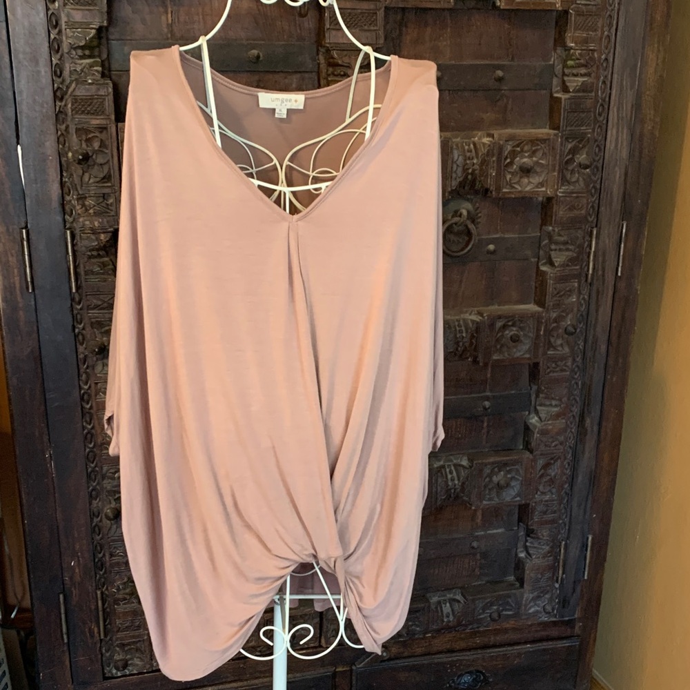 Umgee Mauve Twist Front Blouse size XL